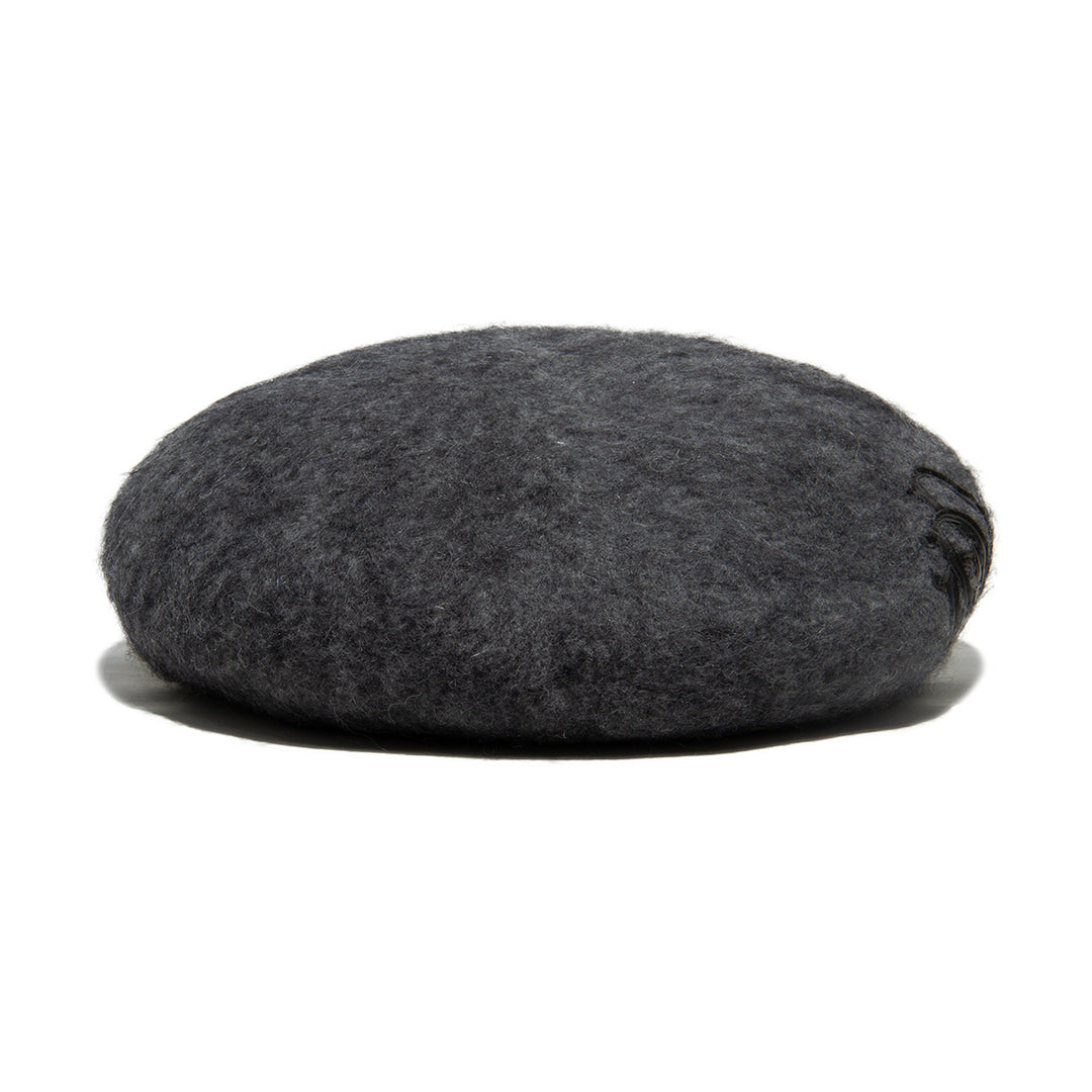 LEATHER WAPPEN FLUFFY BERET - Gray – THE H.W.DOG&CO.