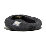 LEATHER WAPPEN FLUFFY BERET - 그레이