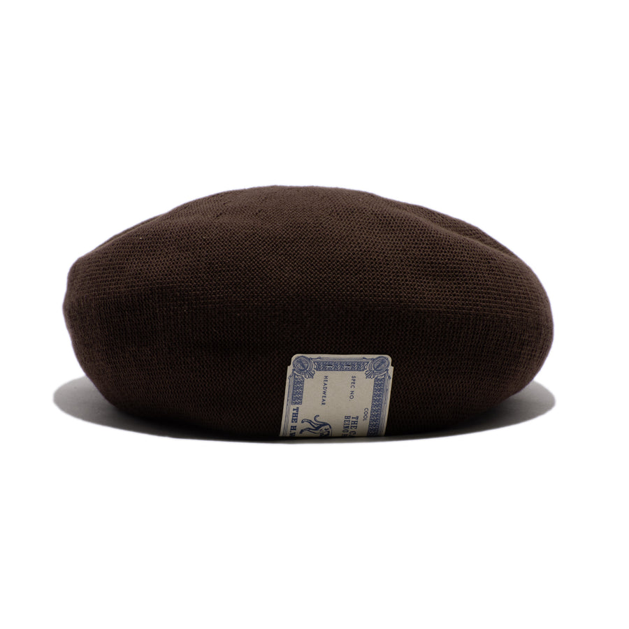 COTTON BIG BERET - Brown