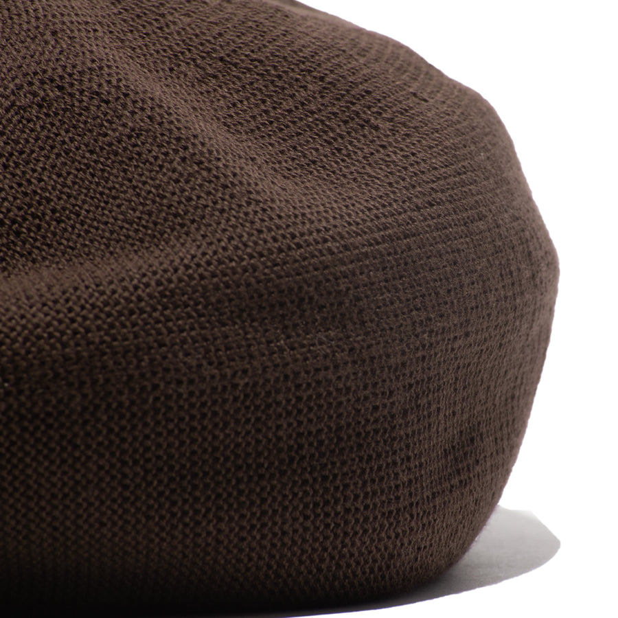 COTTON BIG BERET - Brown