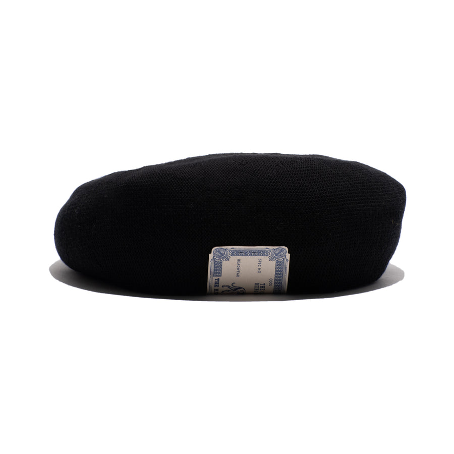 COTTON BASIC BERET - Black