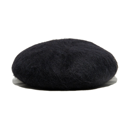 LEATHER WAPPEN FLUFFY BERET - Black – THE H.W.DOG&CO.
