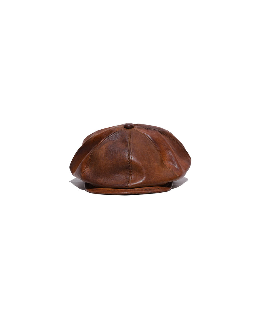 LEATHER PK CAP - Brown