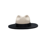 RAFFIA × WOOL FRONT HAT - Natural × Black