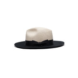 RAFFIA × WOOL FRONT HAT - Natural × Black