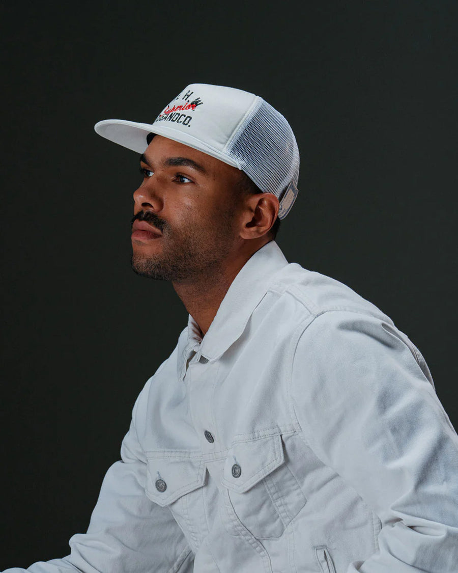 COTTON MESH CAP - White 