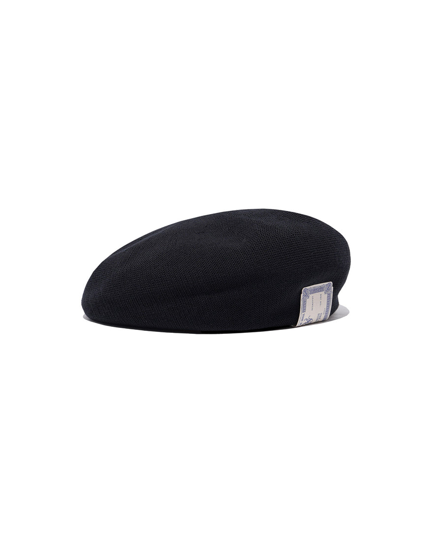 COTTON BIG BERET - Black