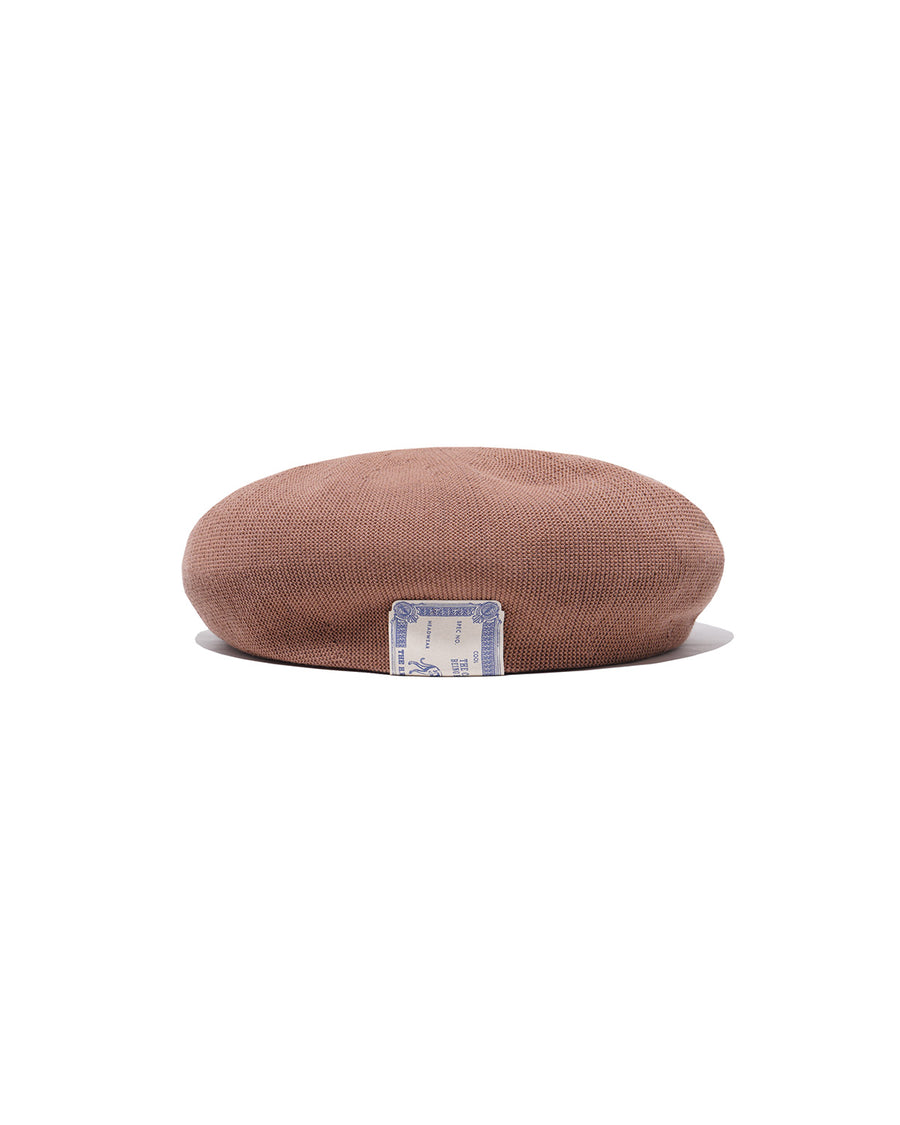 COTTON BIG BERET - Camel