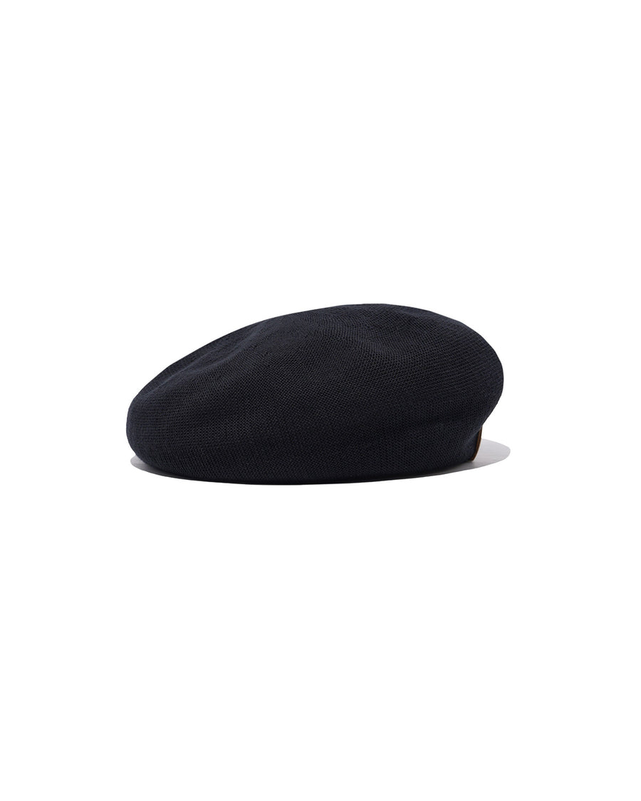 COTTON BIG BERET - Black