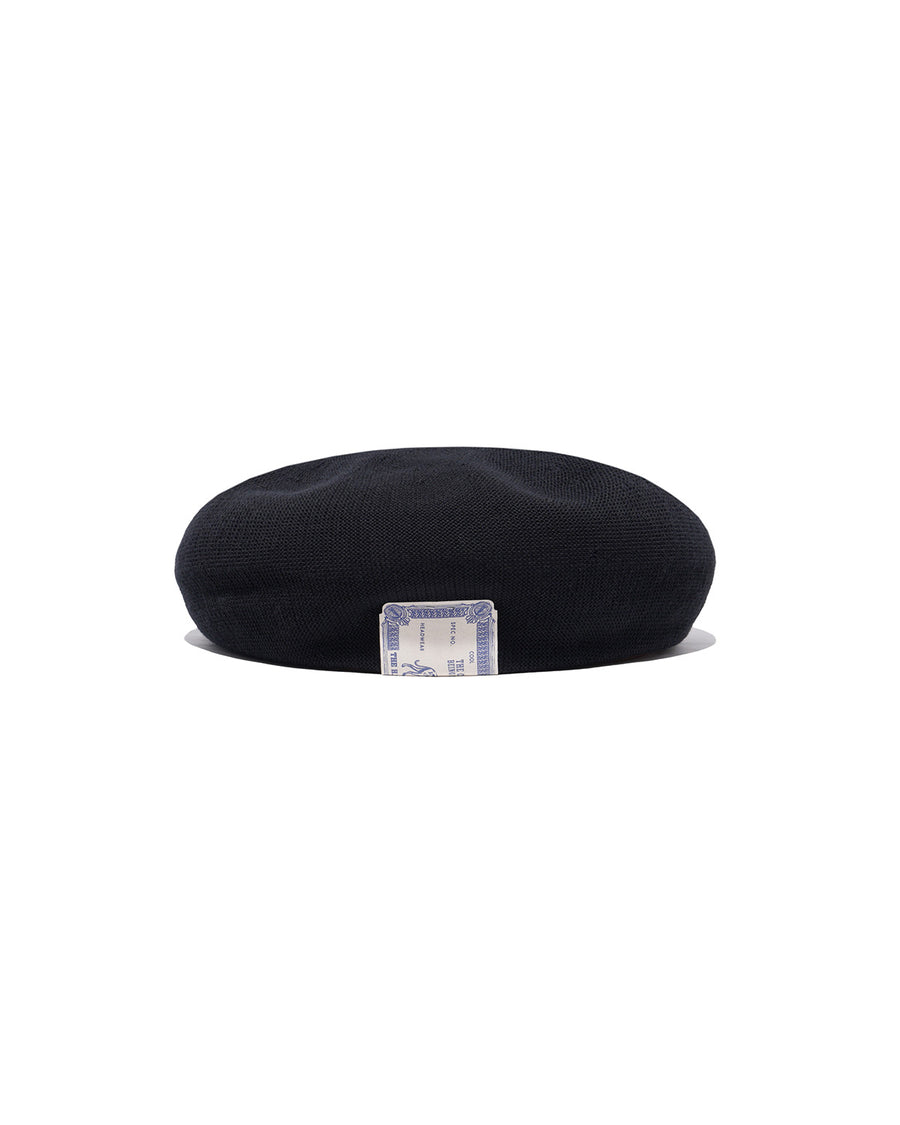 COTTON BIG BERET - Black