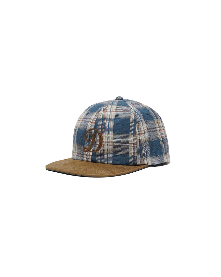 PLAID TWO TONE CAP - Navy