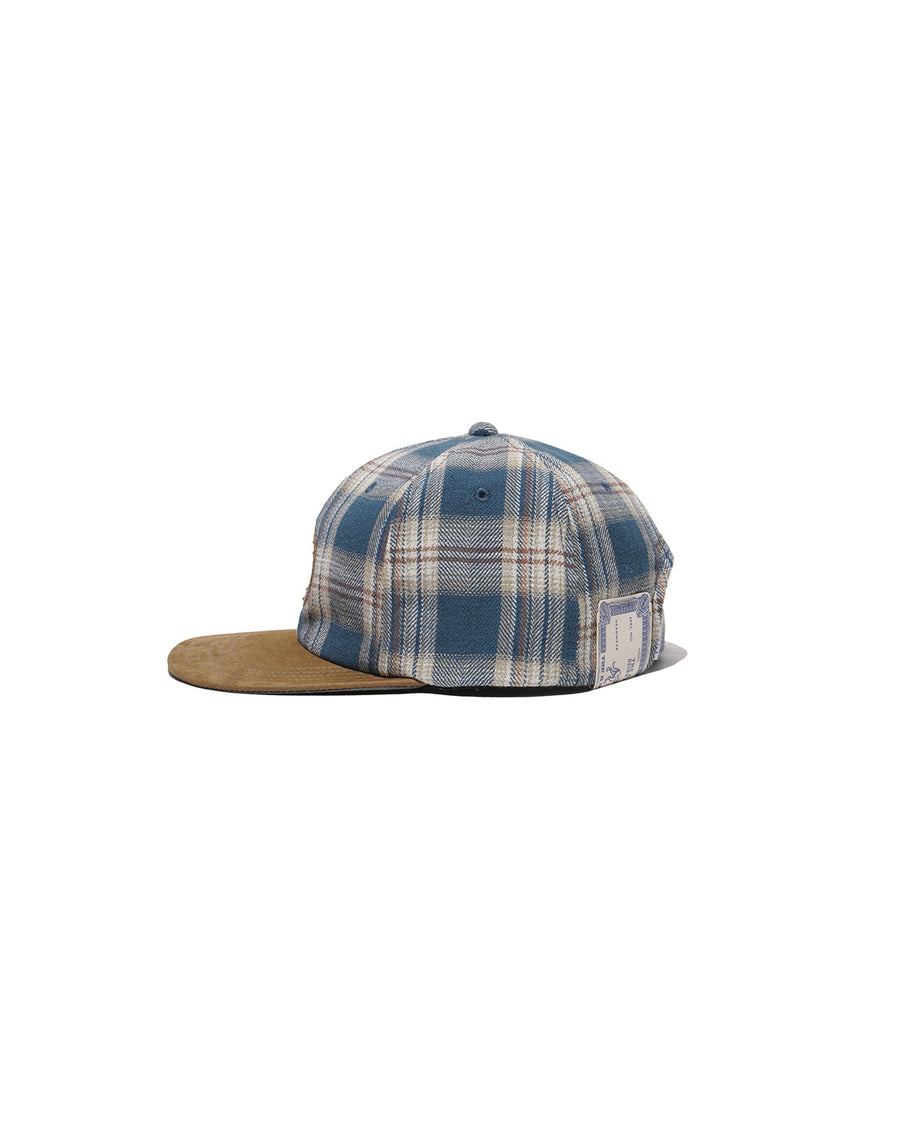 PLAID TWO TONE CAP - Navy