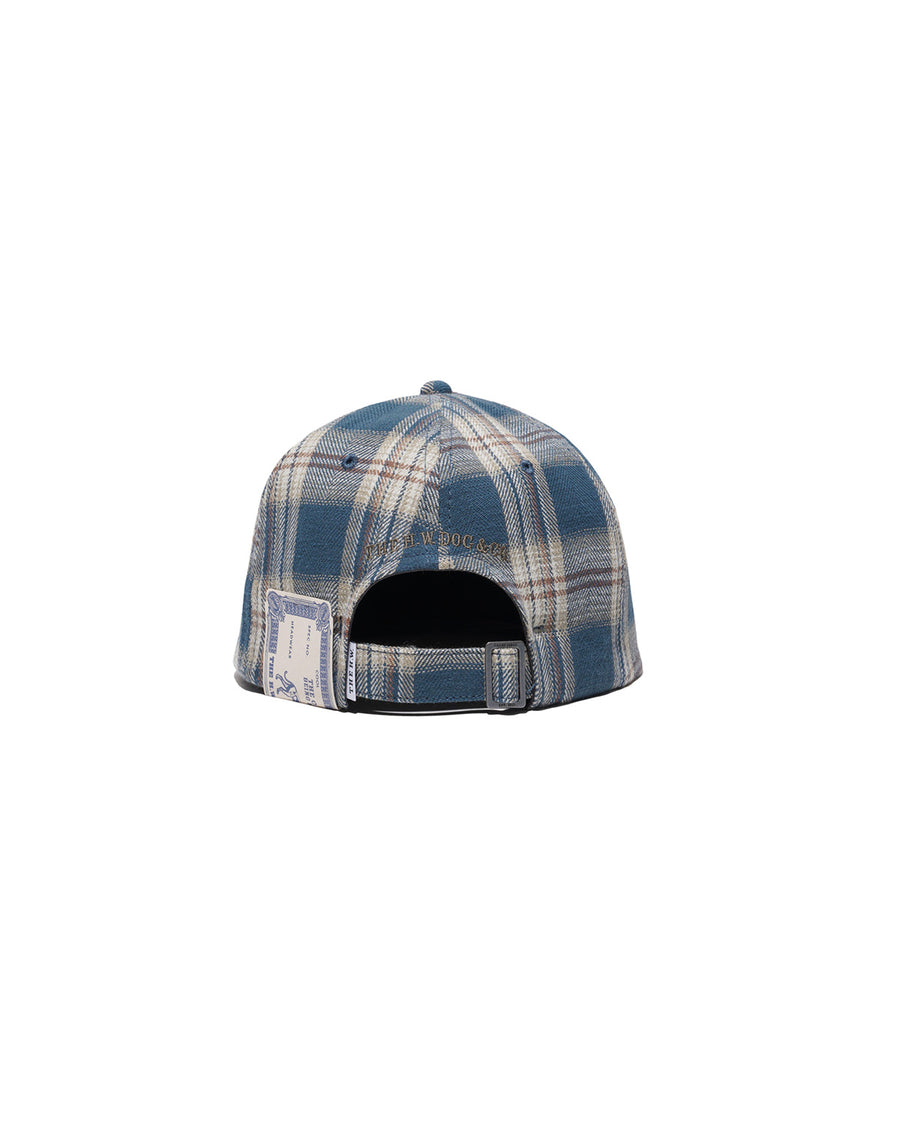 PLAID TWO TONE CAP - Navy