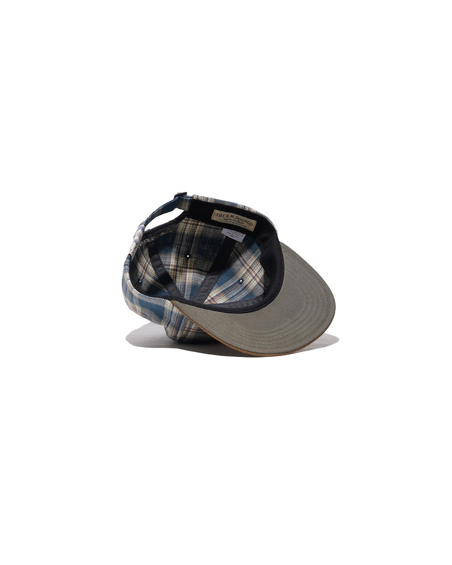 PLAID TWO TONE CAP - Navy