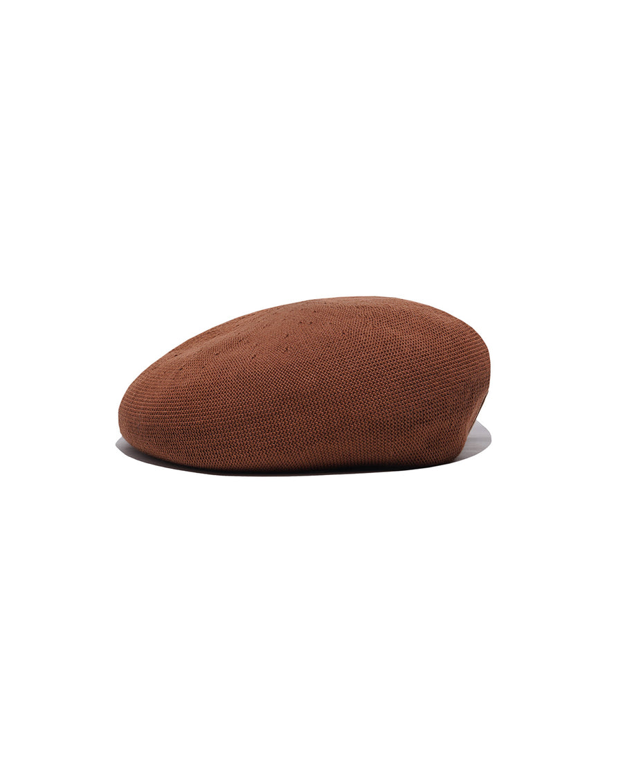 COTTON BASIC BERET - Brown