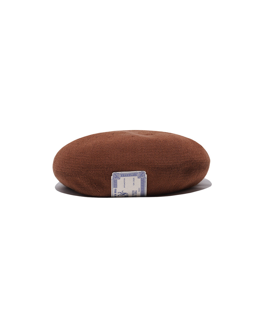 COTTON BASIC BERET - Brown