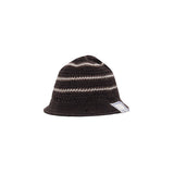 BORDER KNIT HAT - Brown