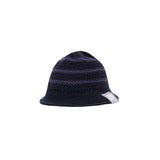 BORDER KNIT HAT - Navy