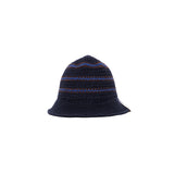 BORDER KNIT HAT - Navy