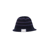 BORDER KNIT HAT - Navy