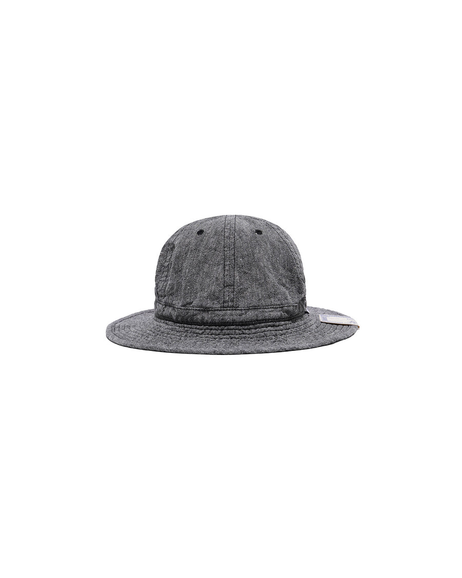 LINEN FATIGUE HAT - Black