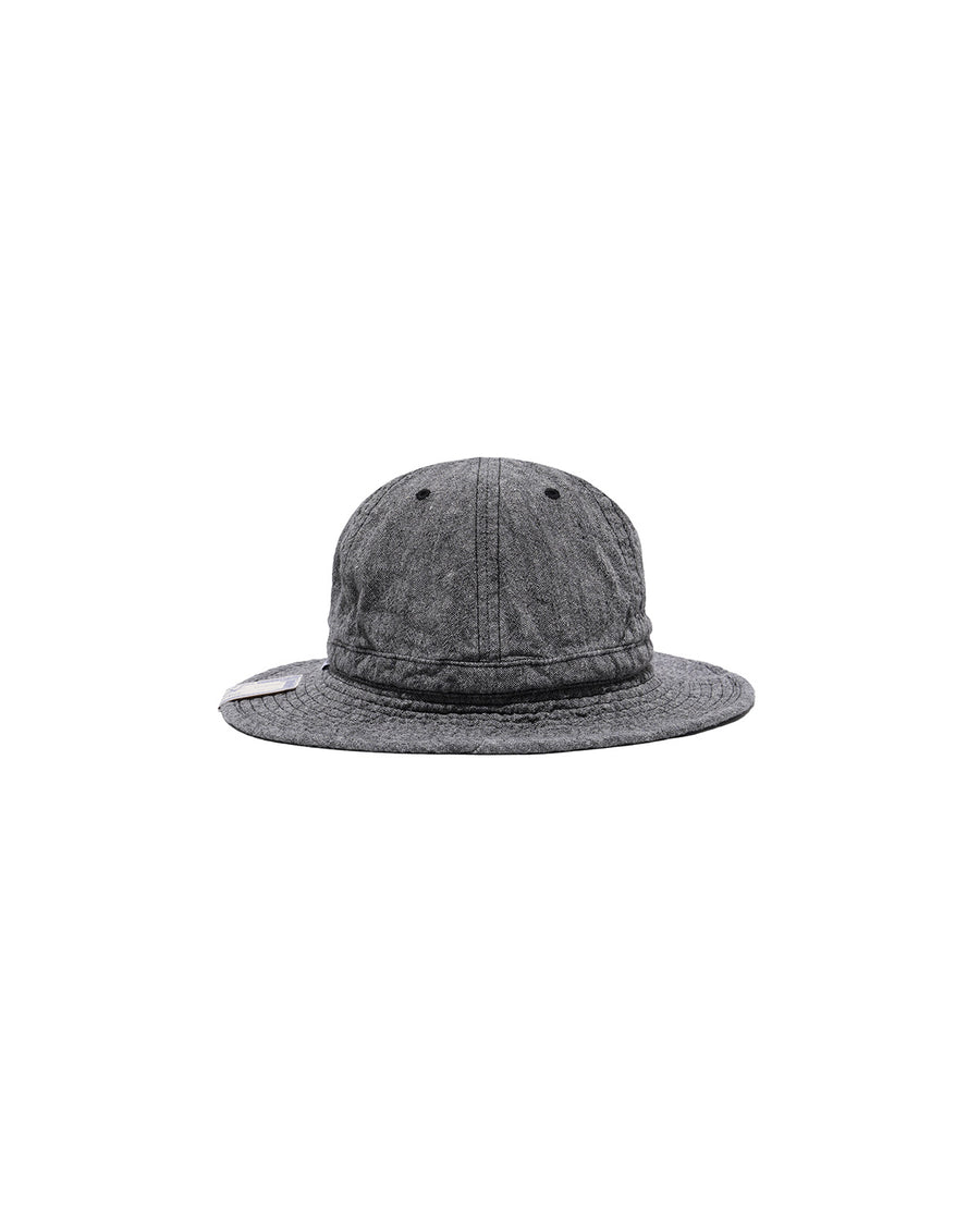 LINEN FATIGUE HAT - Black