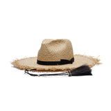 RAW EDGE RAFFIA HAT - Natural