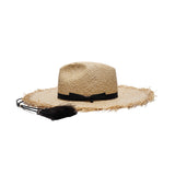 RAW EDGE RAFFIA HAT - Natural