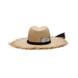 RAW EDGE RAFFIA HAT - Natural