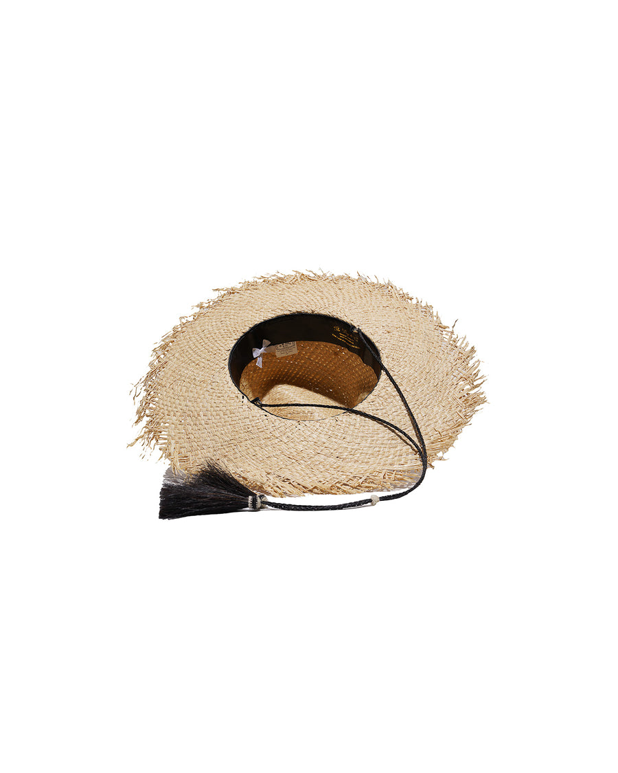 RAW EDGE RAFFIA HAT - Natural
