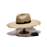 RAW EDGE RAFFIA HAT - Natural