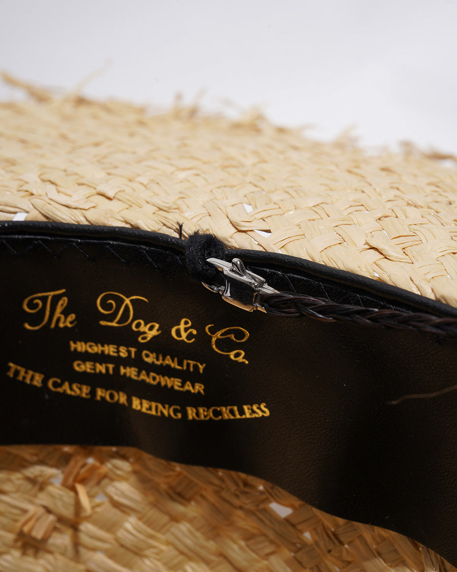 RAW EDGE RAFFIA HAT - Natural