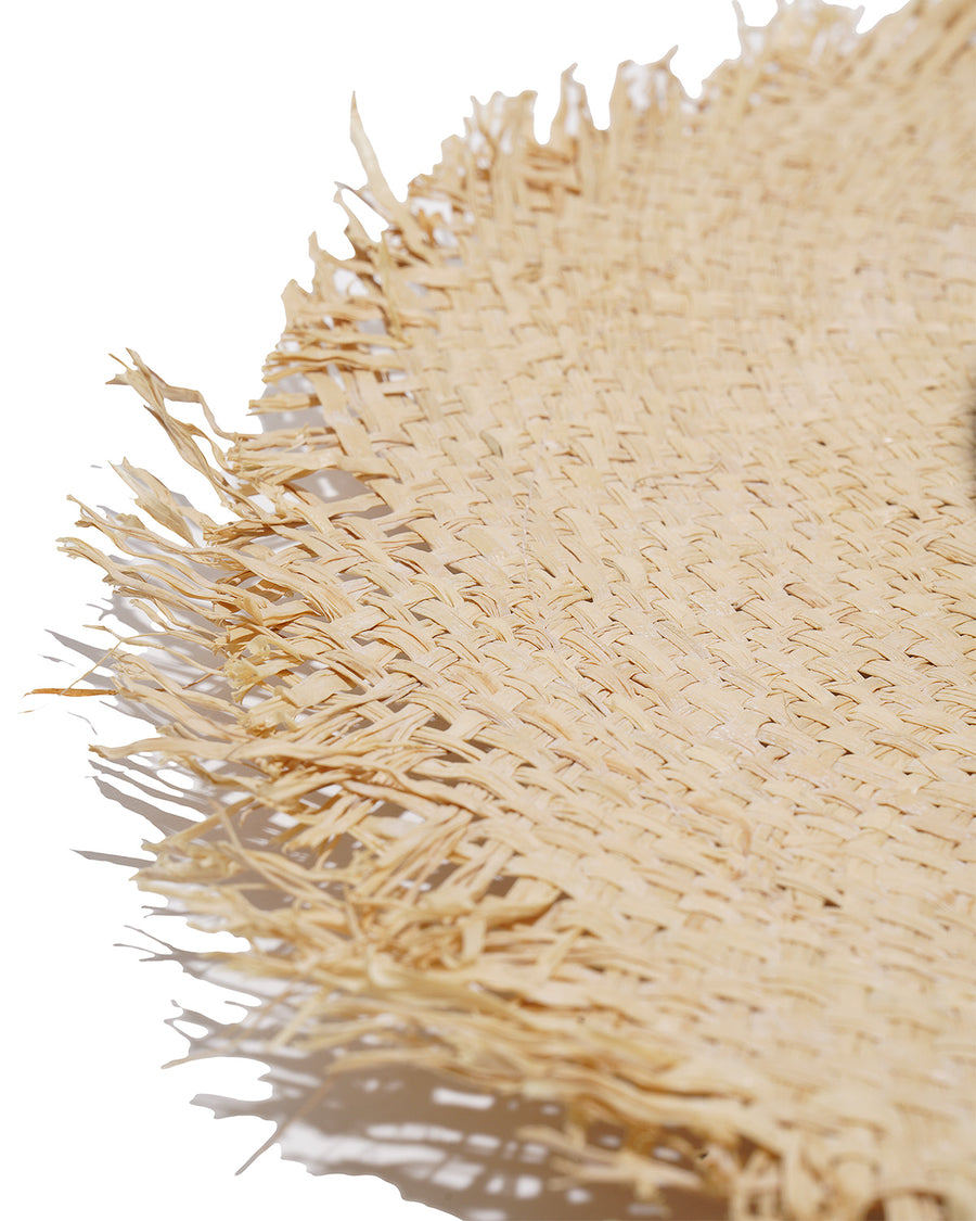 RAW EDGE RAFFIA HAT - Natural