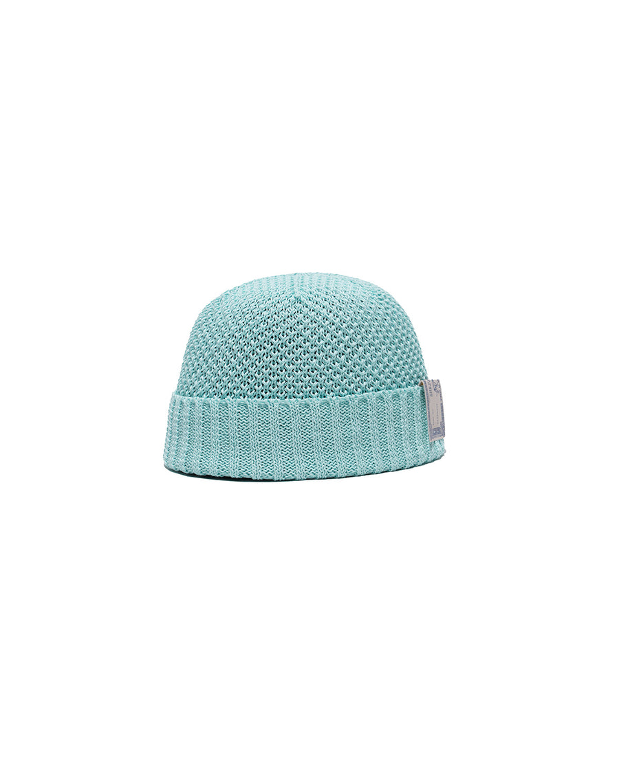SEED STITCH KNIT CAP - Blue