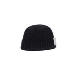 SEED STITCH KNIT CAP - Black