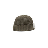 SEED STITCH KNIT CAP - Olive
