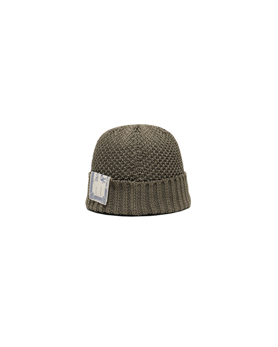 SEED STITCH KNIT CAP - Olive