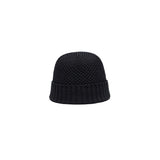 SEED STITCH KNIT CAP - Black