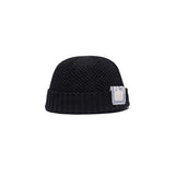 SEED STITCH KNIT CAP - Black