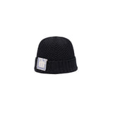 SEED STITCH KNIT CAP - Black