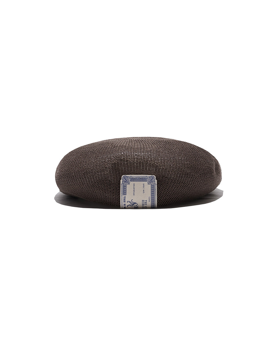 LOW CROWN KNIT BERET - Brown