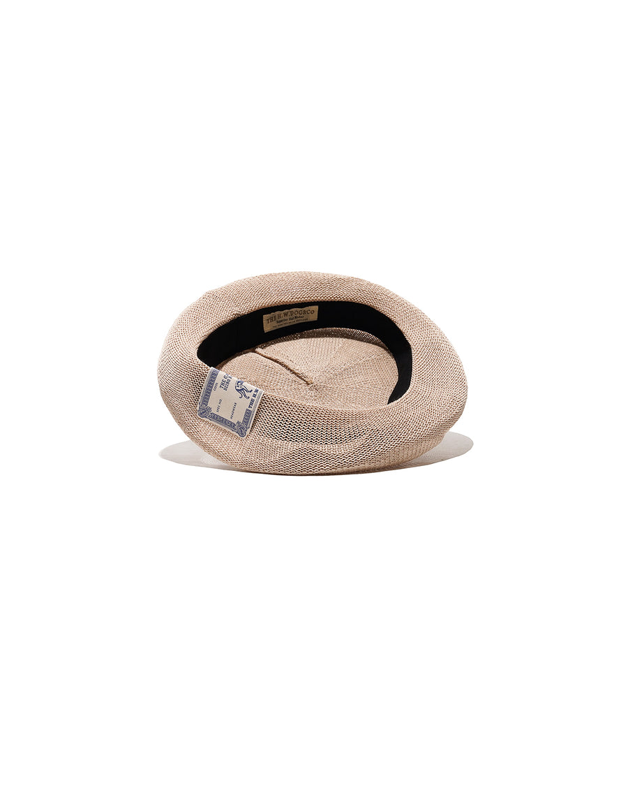 LOW CROWN KNIT BERET - Natural