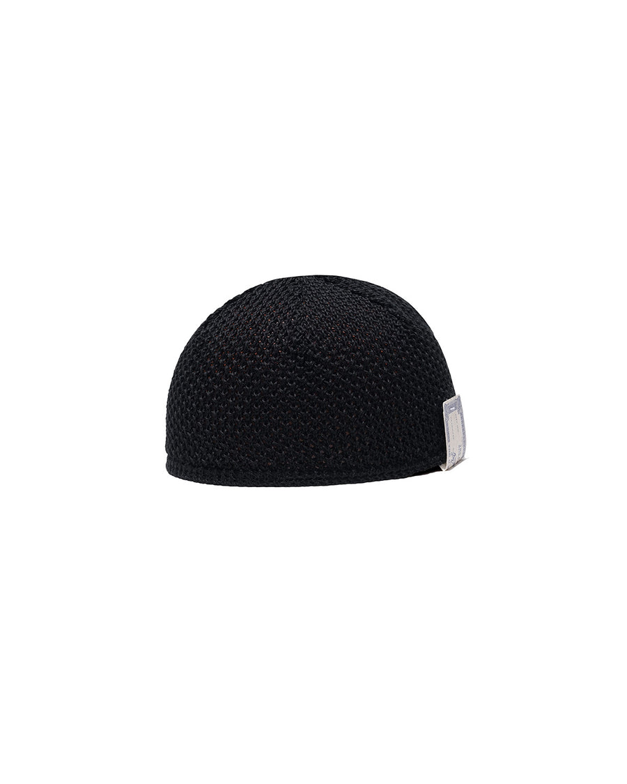 LINEN SINGLE WATCH CAP - Black