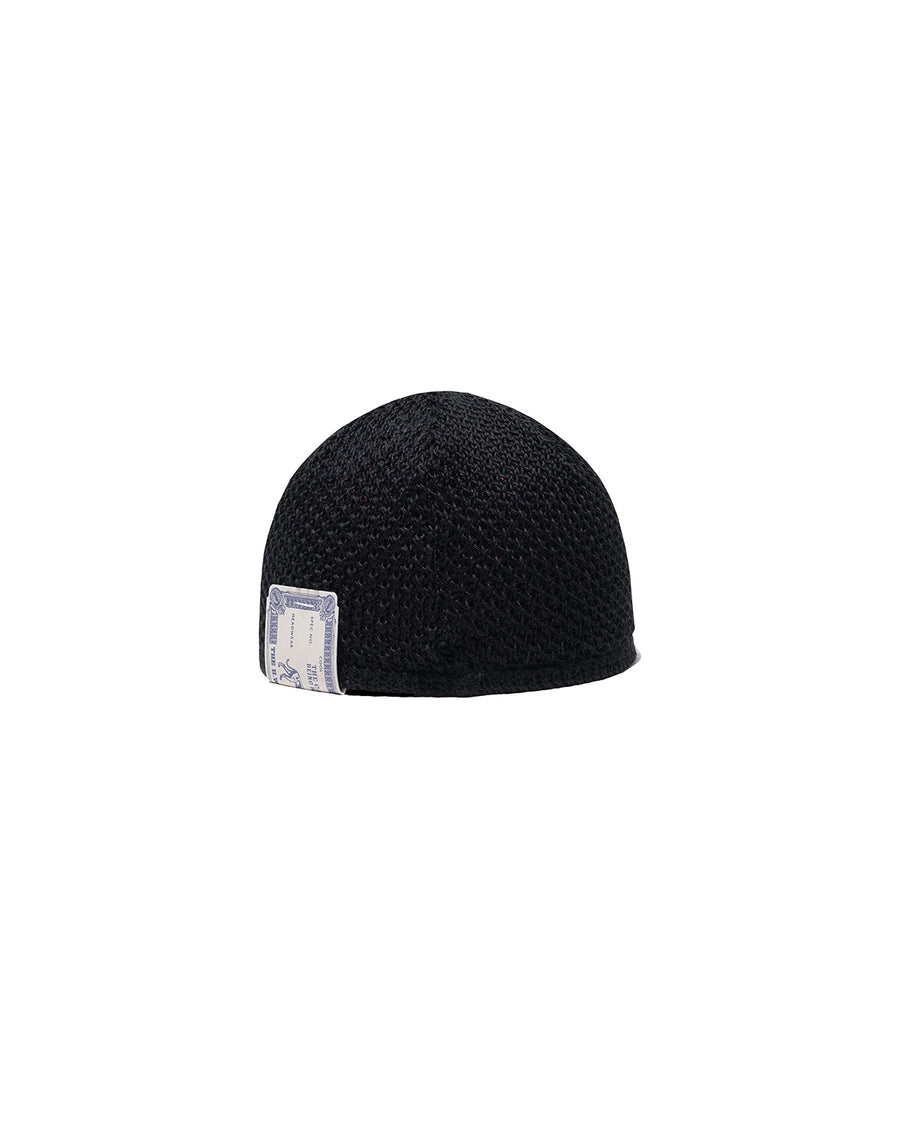 LINEN SINGLE WATCH CAP - Black