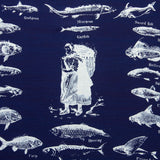 THE HWDOG&amp;CO. ORIGINAL BANDANA - Fish (Indigo 1)