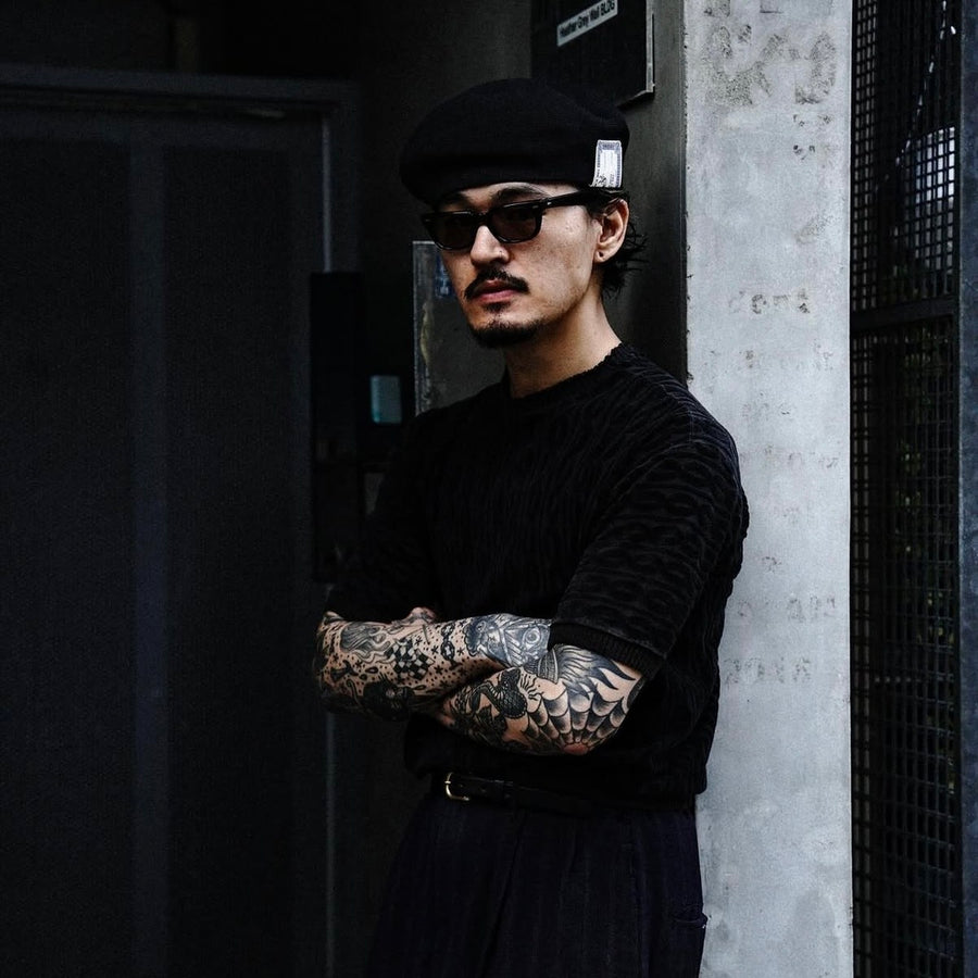 COTTON BASIC BERET - Black