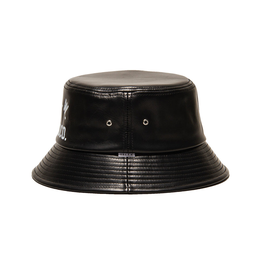 LEATHER HAT - Black