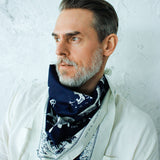 THE HWDOG&amp;CO. ORIGINAL BANDANA - Fish (Indigo 1)