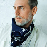 THE HWDOG&amp;CO. ORIGINAL BANDANA - Fish (Indigo 1)