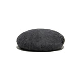 LEATHER WAPPEN FLUFFY BERET - Gray